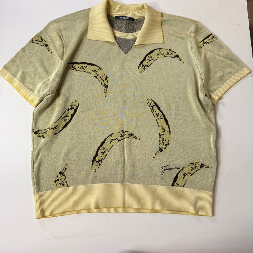 Jacquemus Light Yellow Banana Print Polo Shirt